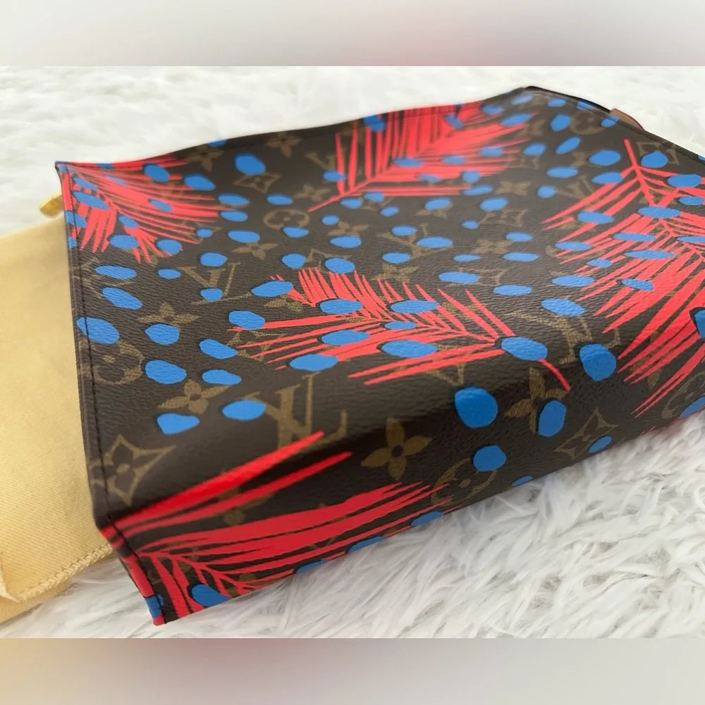 Louis Vuitton LE Monogram Jungle Dots‎ Toiletry 26 Pouch Coquelicot Denim Bag